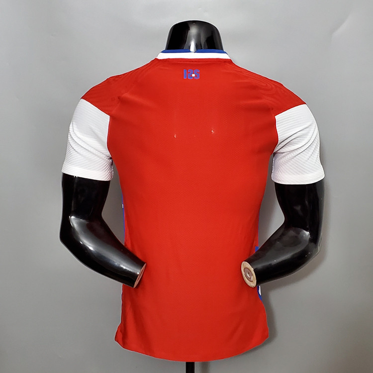 Quick Dry Chile 2020-21 Home Red Soccer Jersey Football Shirt Player