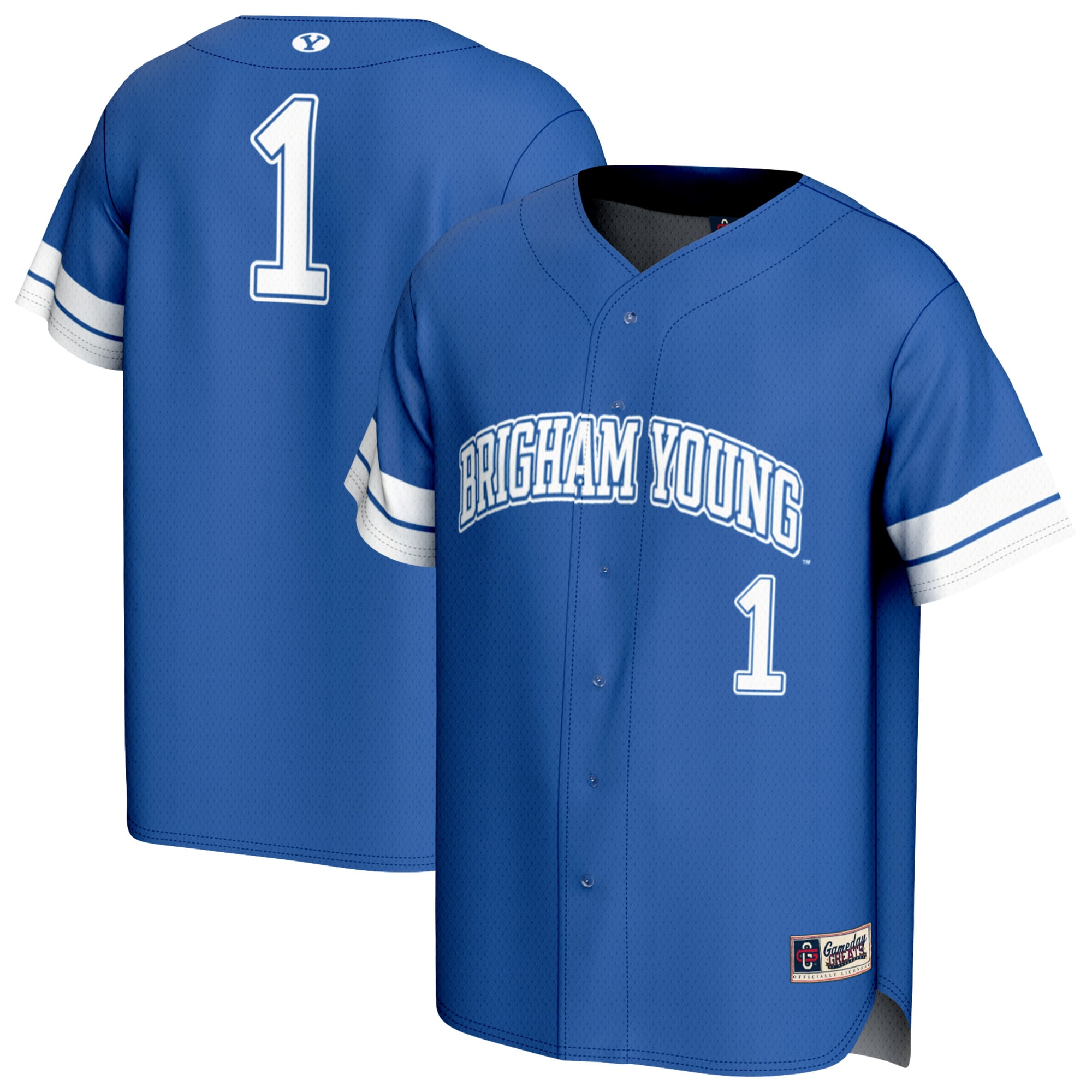 [NJP] Youth BYU Cougars GameDay Greats Lightweight Collegiate Baseball Fashion Jersey - Royal