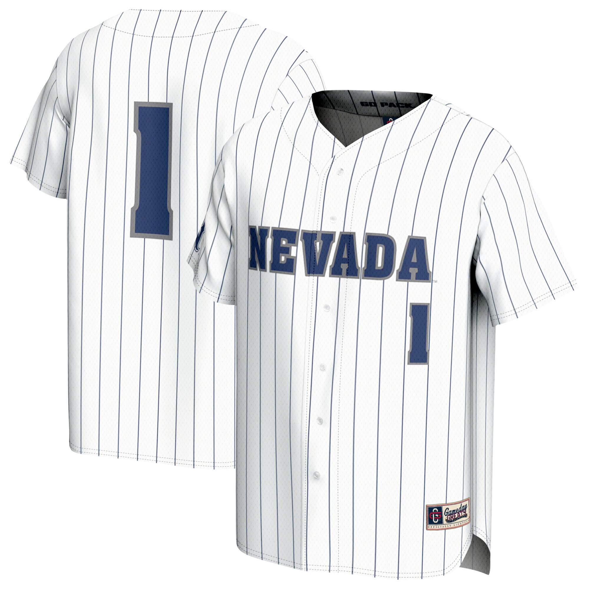 [NJP] Nevada Wolf Pack GameDay Greats Adult Lightweight Baseball Jersey - White