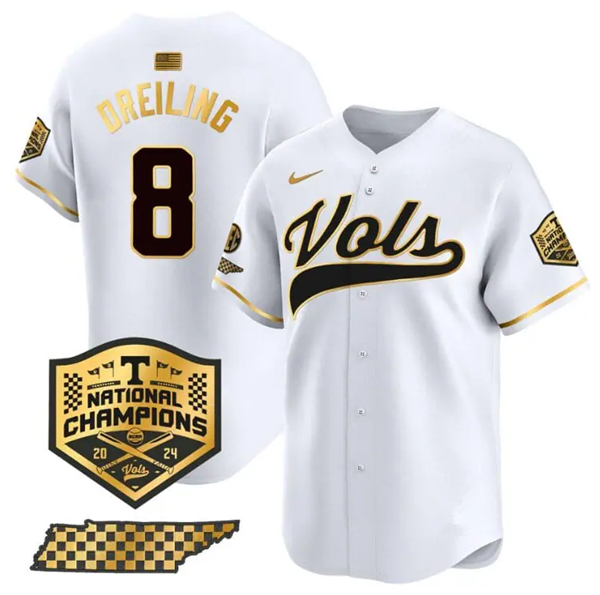 Men's None White 2024 alternate jersey Dylan Dreiling #8 game day