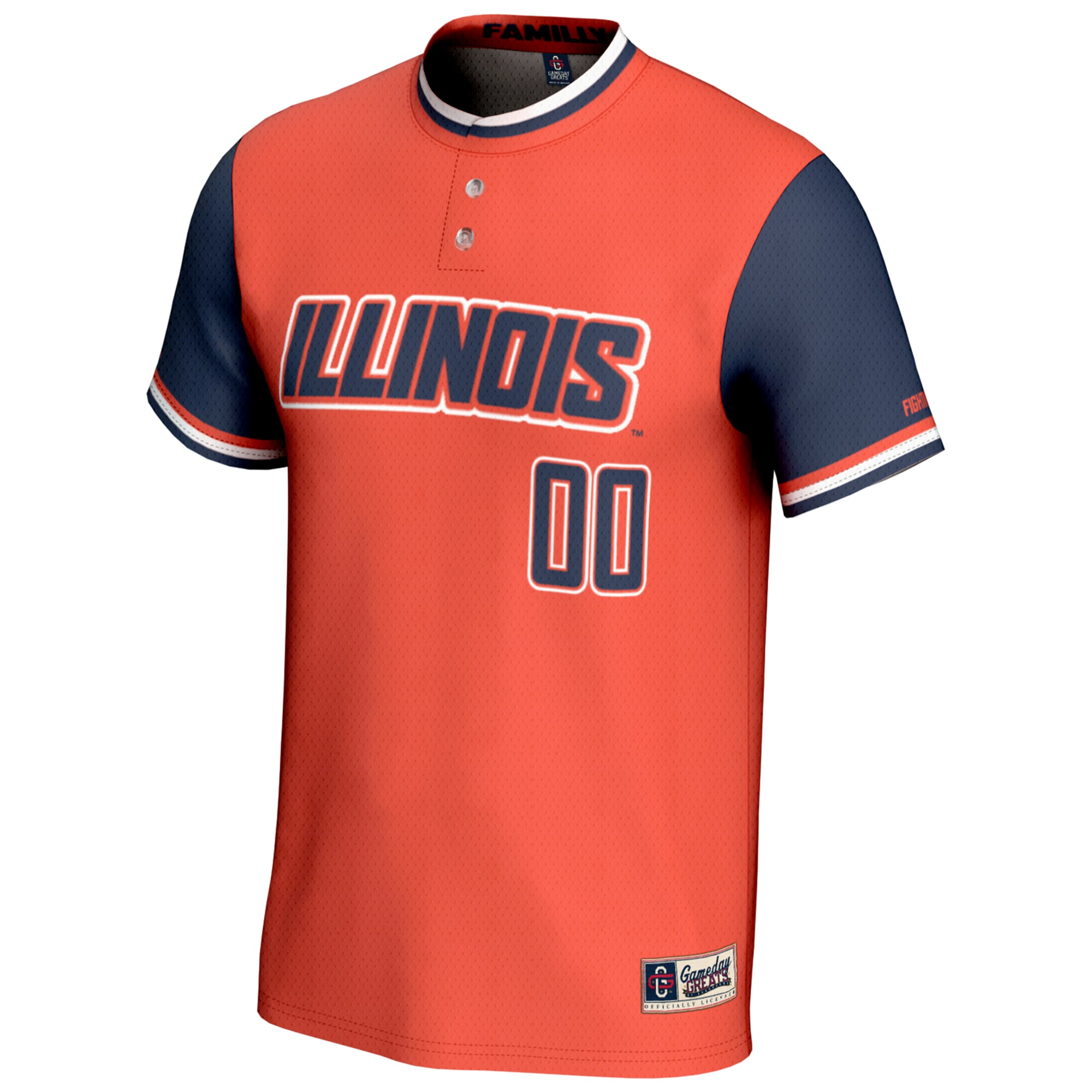 [DDG] Illinois Fighting Illini GameDay Greats Youth NIL Pick-A-Player Lightweight Softball Jersey - Orange