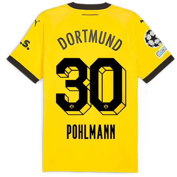 Borussia Dortmund Patches 2023-2024 UCL Home Jersey – Authentic Shirt