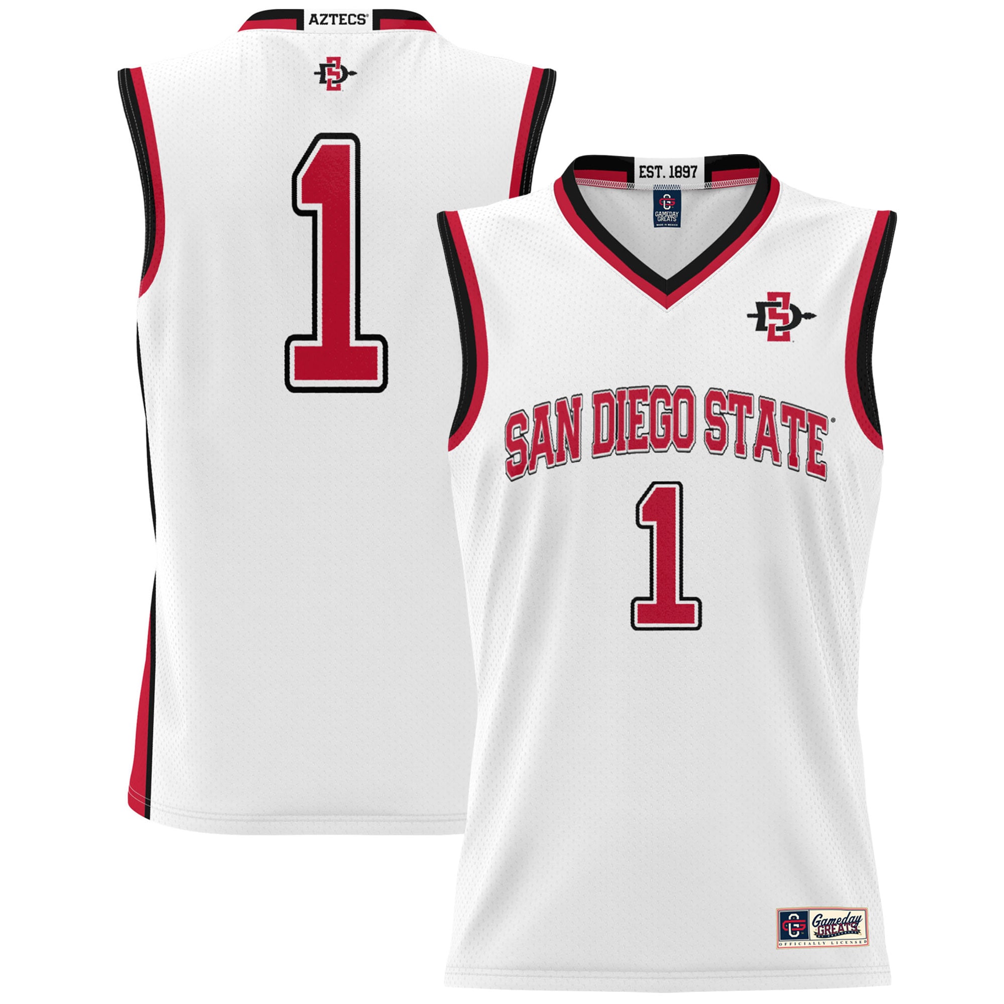 [NJP] San Diego State Aztecs GameDay Greats Youth Lightweight Basketball Fashion Jersey - White