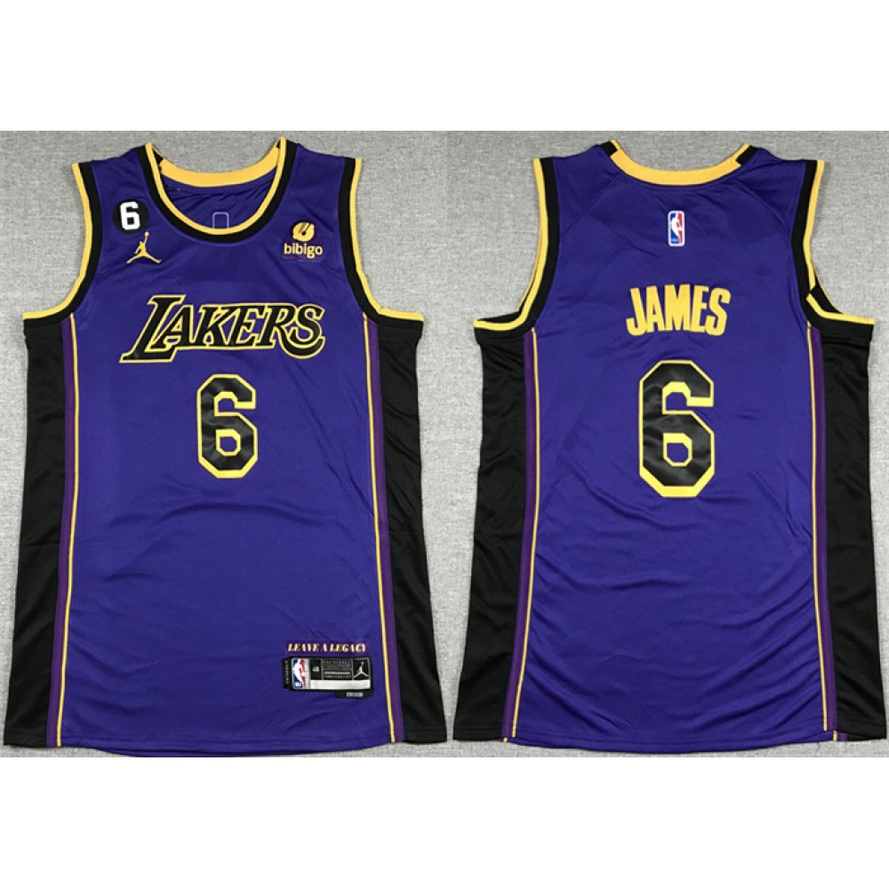 Elite Jersey Los Angeles Lakers LeBron James6 - Purple Classic Edition