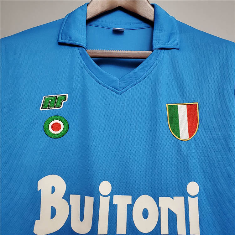 8788 Napoli Retro Football Shirt Home Blue Soccer Shirt - Official
