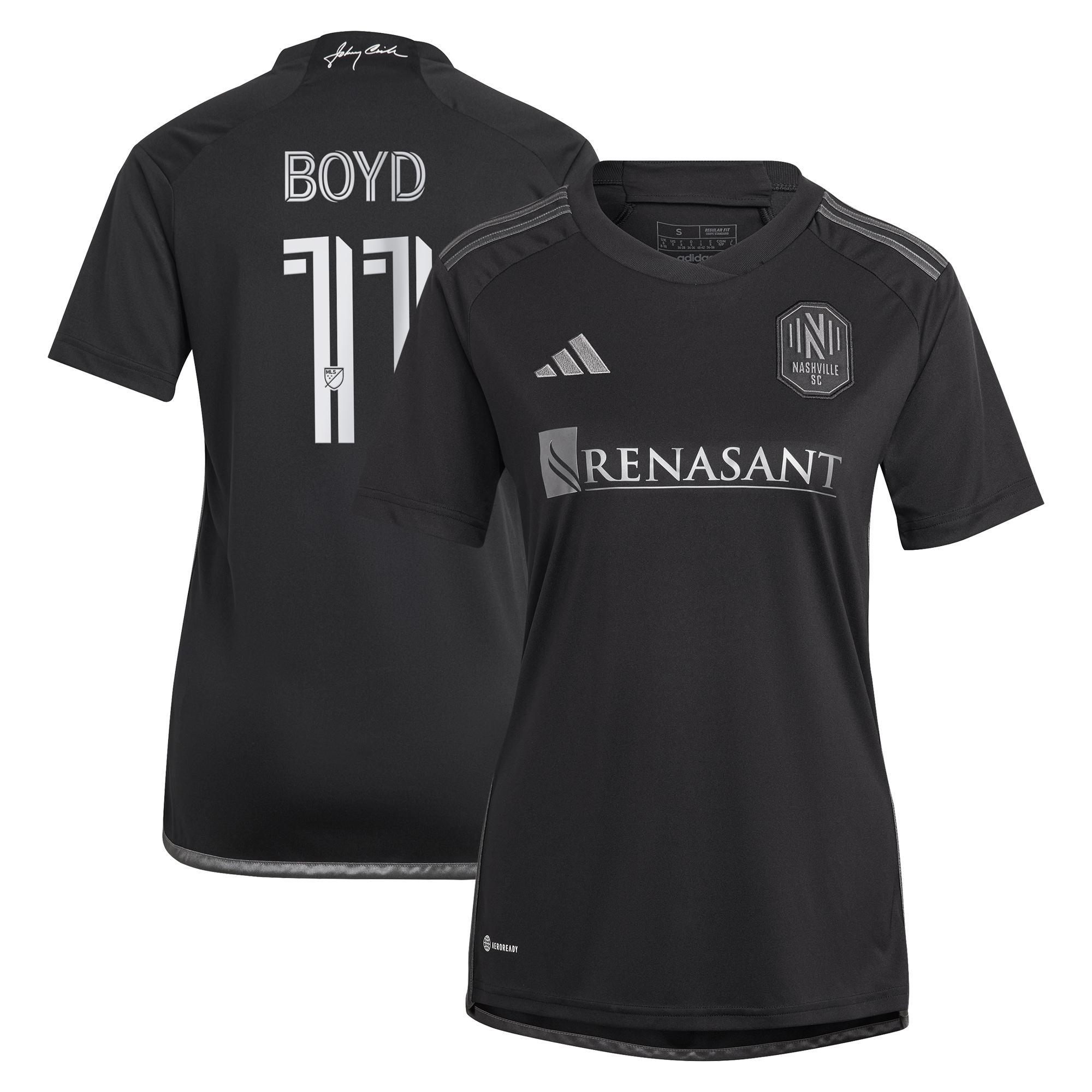 [ESK] Tyler Boyd Nashville SC Women's 2024 Man In Black Kit Replica Player Jersey - Black