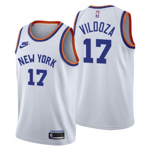 New York New York Knicks #17 Luca Vildoza Womens Nike Releases Classic Edition NBA 75th Anniversary Jersey White Womens