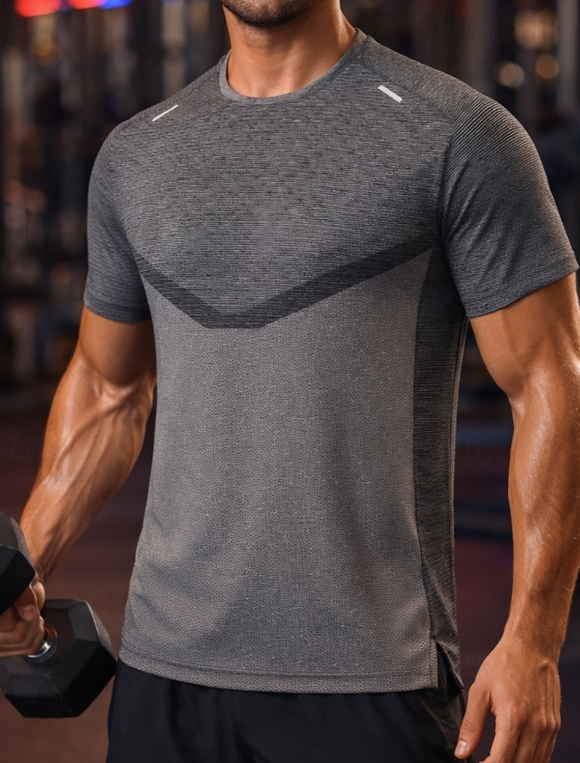 Men's Color Block Running T-Shirt Compression Shirt Athletic Sports