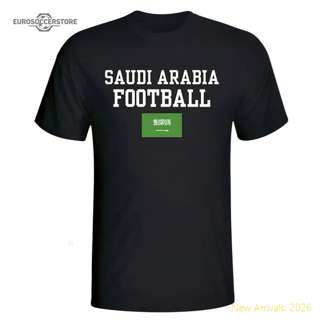 High-quality Saudi Arabia Football T-shirt - Black - Premium Collection