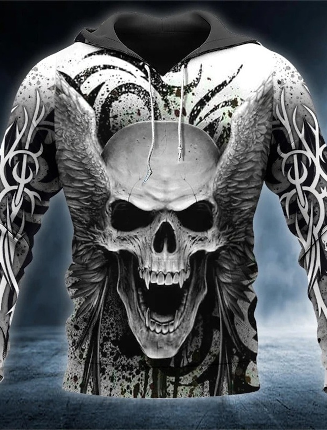 Men's Skull Graphic Prints Hoodie Hoodies Sweatshirt Streetwear