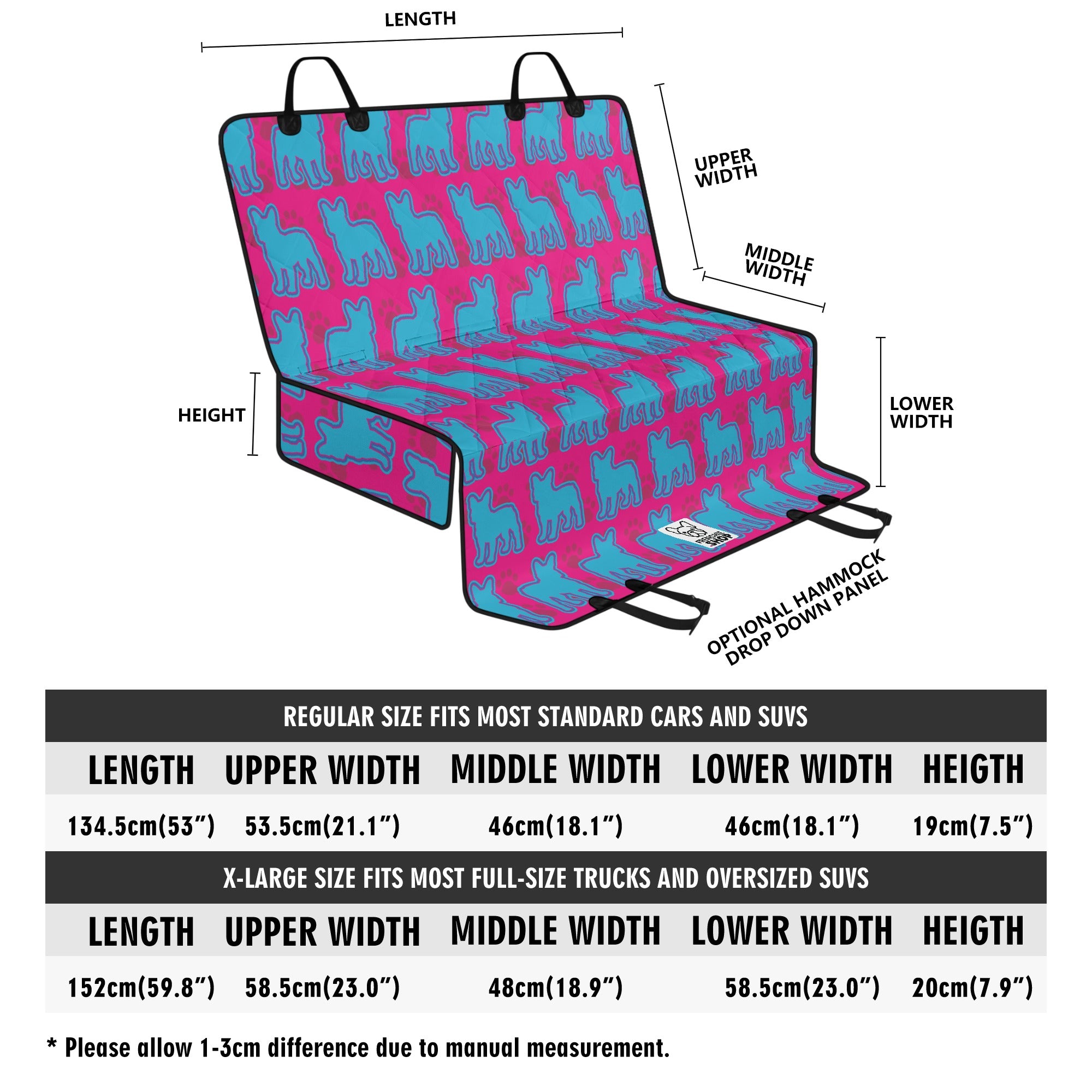 Car Pet Seat Covers For French Bulldog Dog Supplies | Durable Build