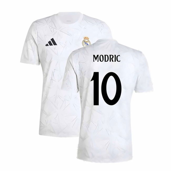2024-2025 Real Madrid Pre-Match Shirt (White) (Modric 10)