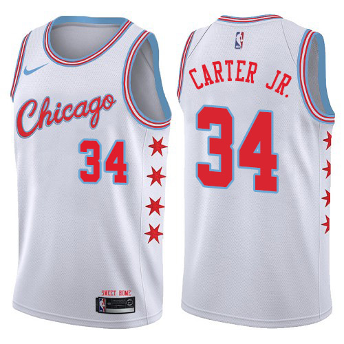White Nike C. Bulls #34 NBA Jersey Basketball Jersey NBA Fan Apparel