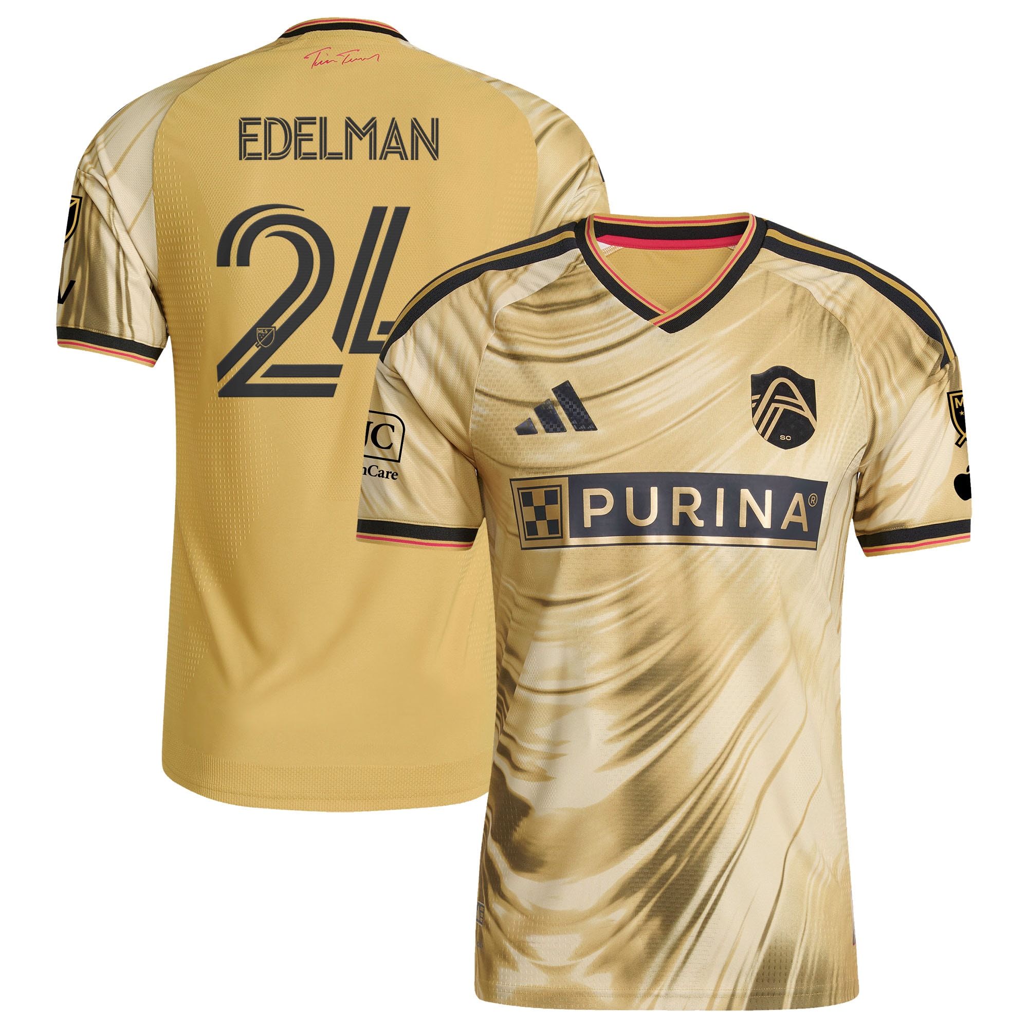 [SJH] Daniel Edelman St. Louis CITY SC 2026 The Tina Turner Kit On-Field Authentic Patch Jersey - Yellow