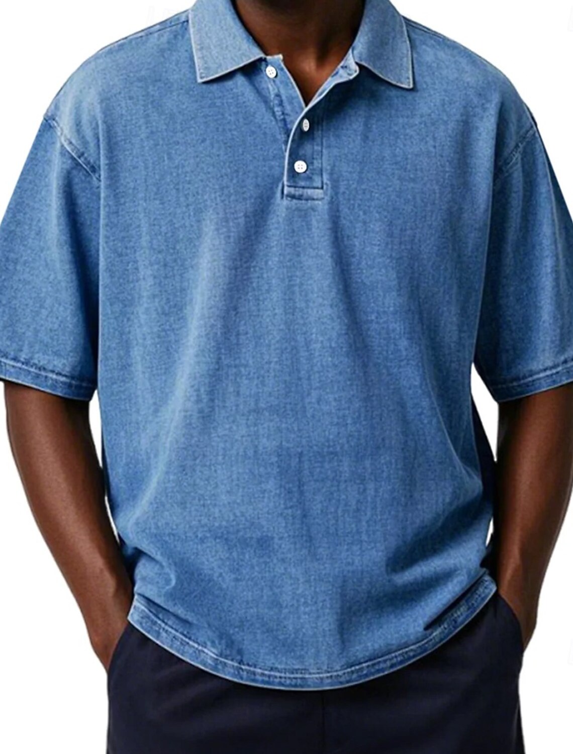 Men's Polo Shirts Acid Wash Shirt Casual Vacation Turndown Short