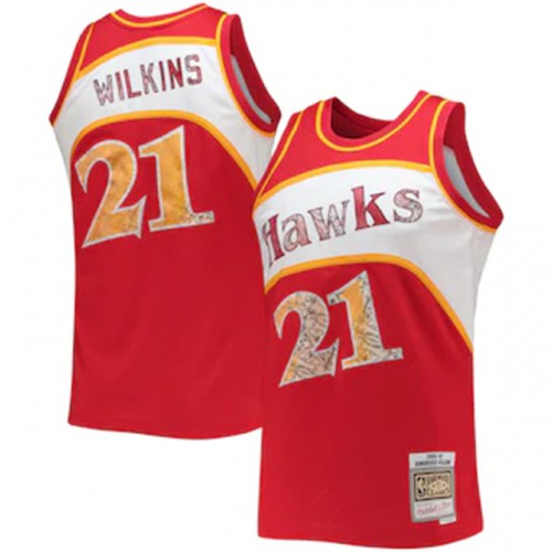 Durable ATL Dominique Wilkins #21 2024 75th Swingman NBA Jersey Red -