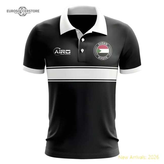 Sudan Concept Stripe Polo Shirt (black) - World Cup Edition