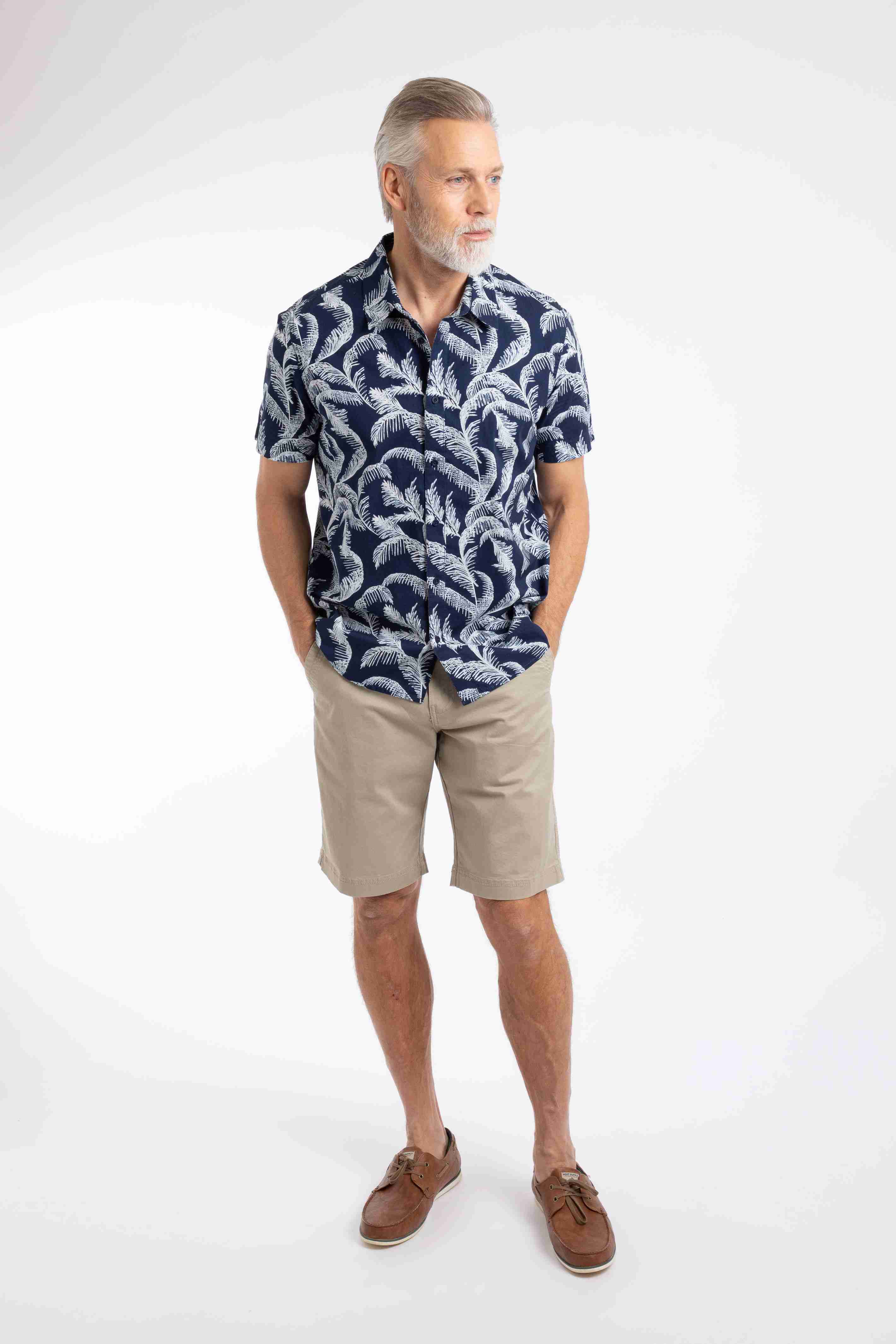 Avondale Short Sleeve Printed Shirt Dark Blue