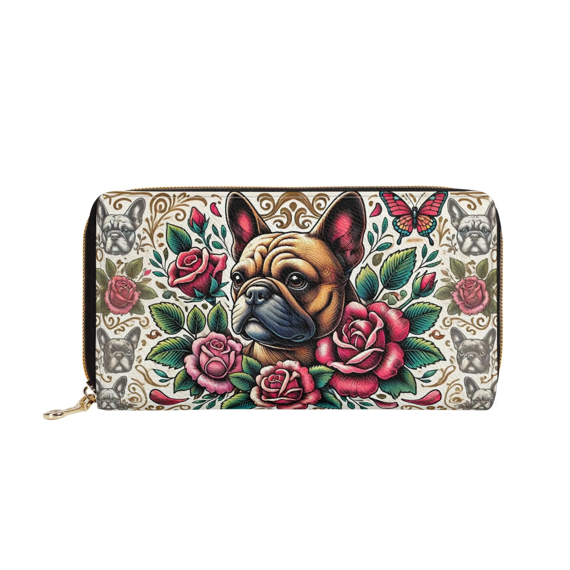 Piper - Frenchie Lover Leather Zipper Wallet Outdoor Style