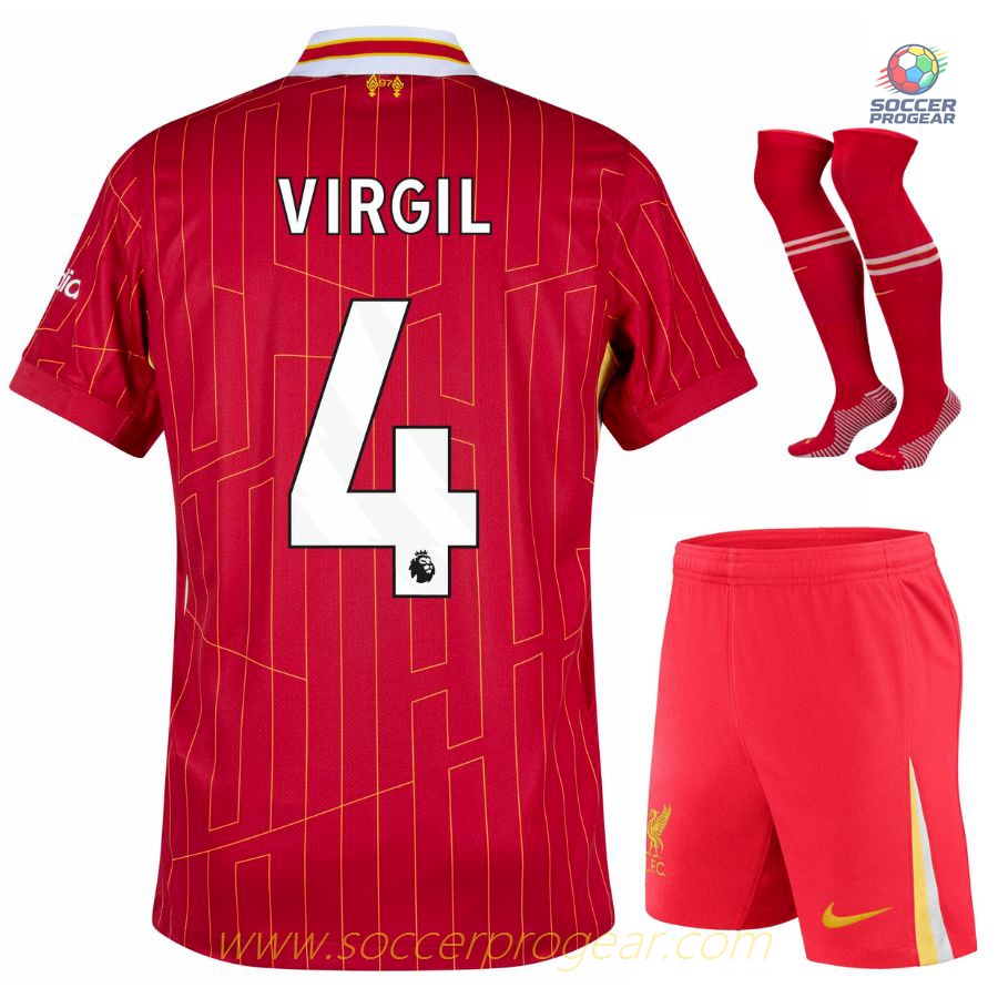 Liverpool Home Kids Edition Kit Shirt 2024/25 Collection Virgil