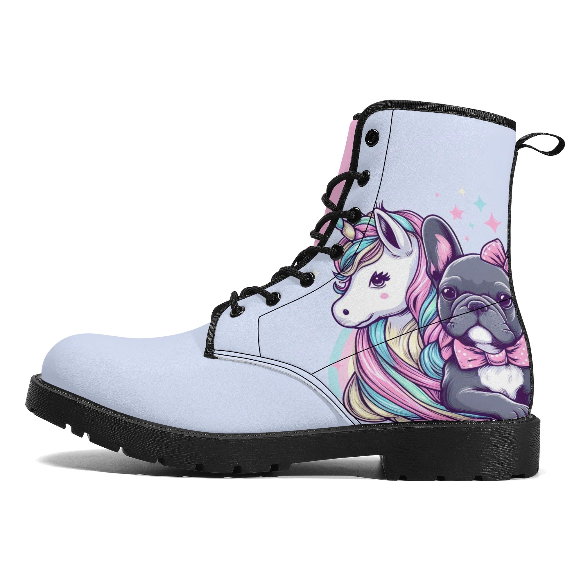 French Bulldog Lady Leather Boots Practical Pet Supply