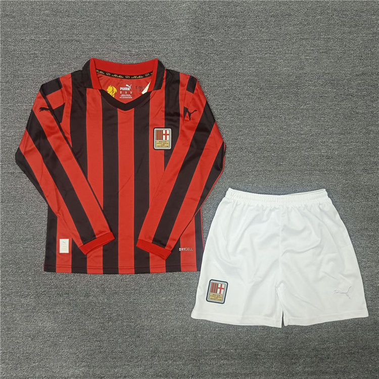 Kids AC Milan 125th Anniversary Red Kit ShirtShorts - Official