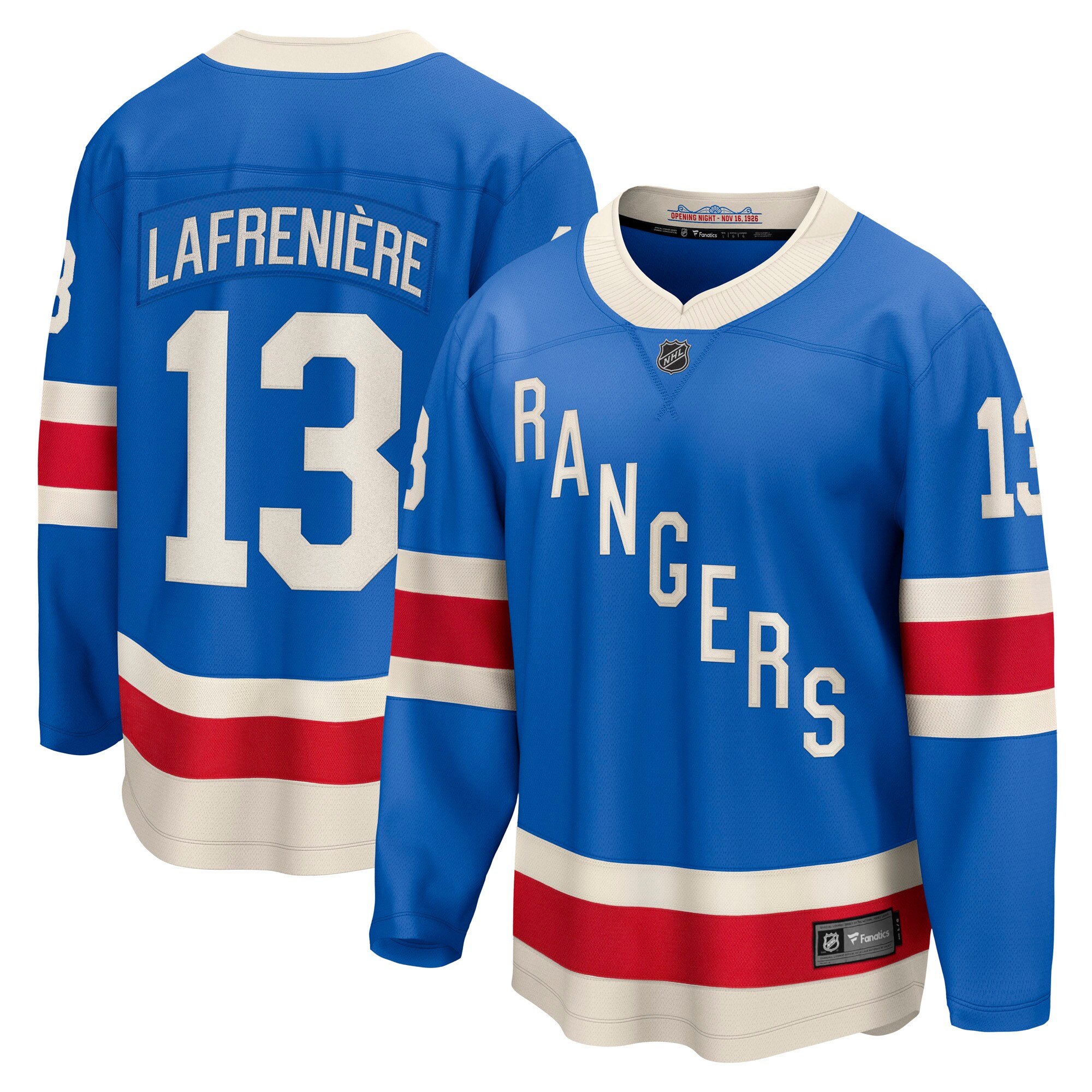 [SJH] Alexis Lafreniere New York Rangers Centennial Breakaway Jersey - Blue
