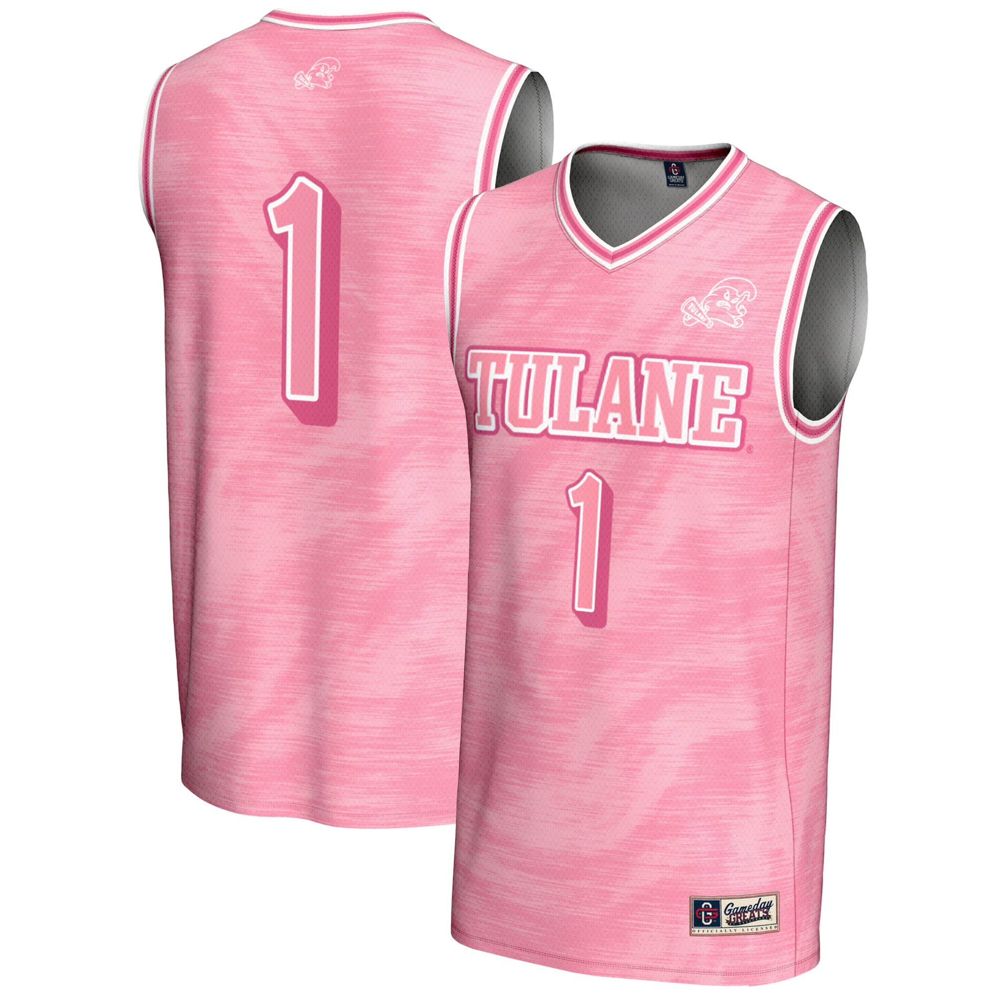 [NJP] Tulane Green Wave GameDay Greats Unisex Lightweight Basketball Jersey - Pink