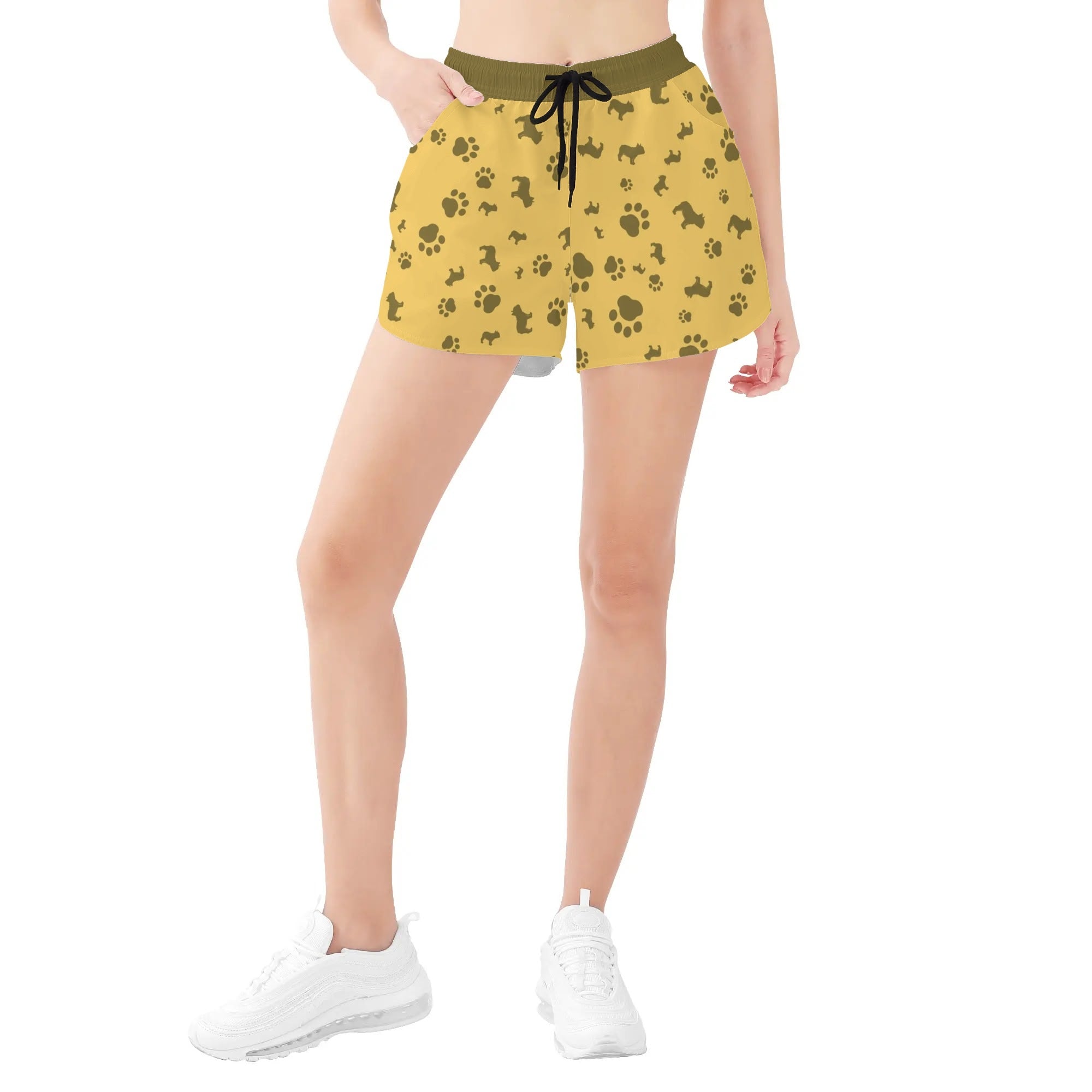 Culture-Inspired Comfortable Pierre - Womens Beach Shorts for Dog Owners
