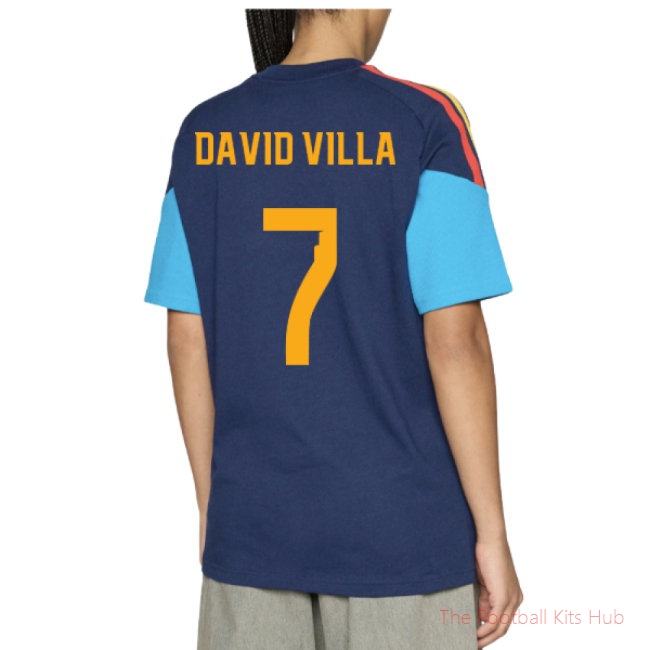 2026-2027 Spain Training Tee (Night Indigo) (David Villa 7)
