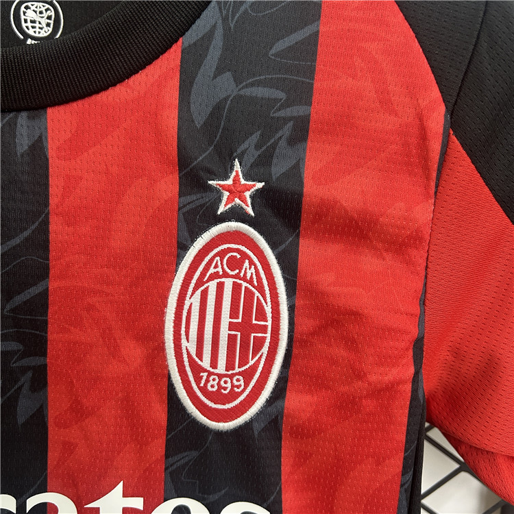 Professional Grade Kids AC Milan 2526 Home Football Kit ShirtShorts