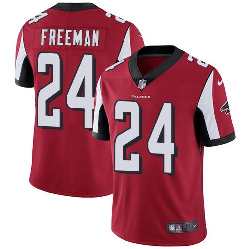 Premium NFL Atlanta Falcons #24 Devonta Freeman Red Limited Jersey