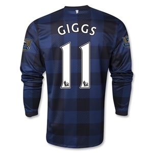 13-14 Manchester United 11 GIGGS Away Black Long Sleeve Jersey Shirt