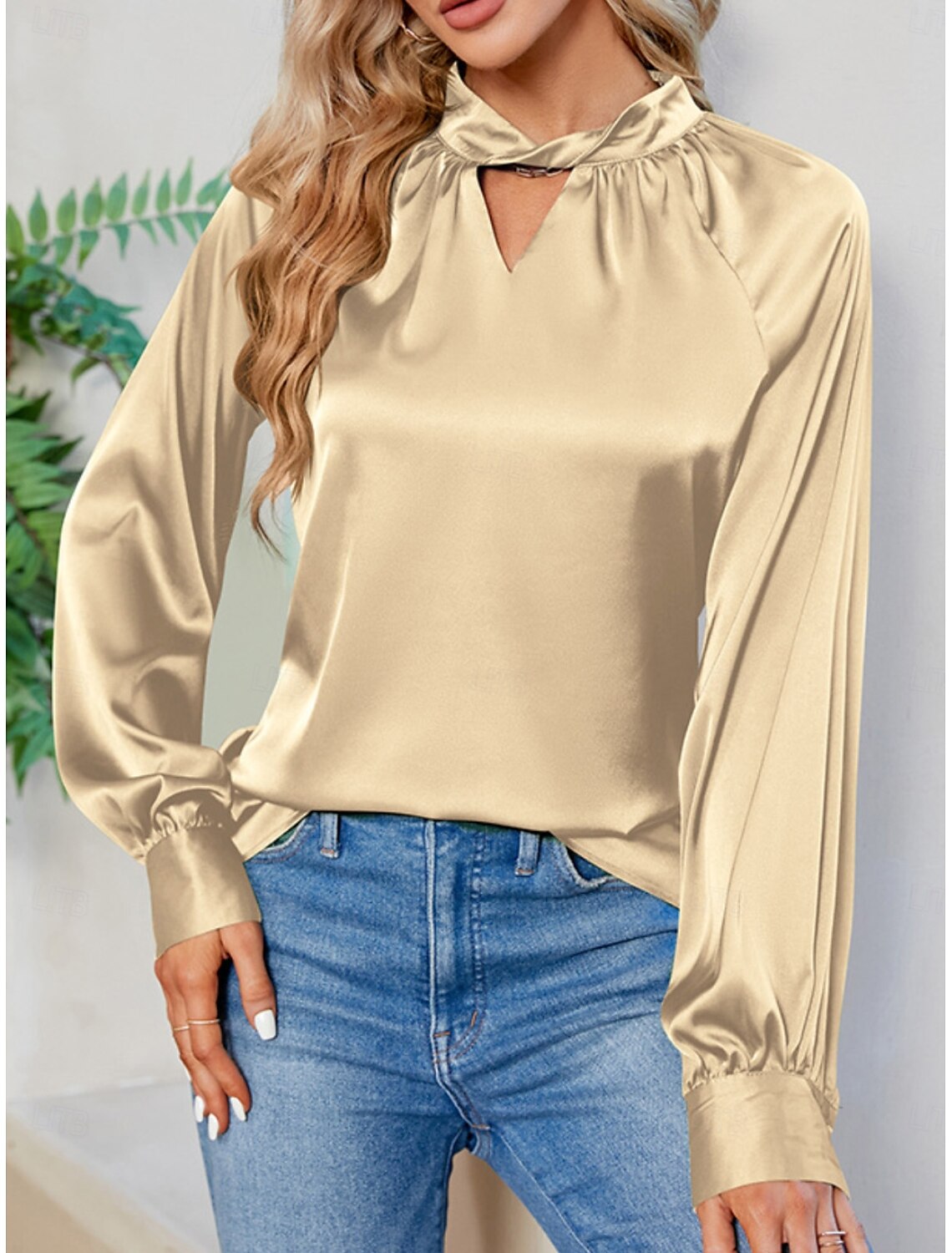 Women's Satin Shirt Blouse Party Work Ladies Stylish Long Sleeve Fall Winter