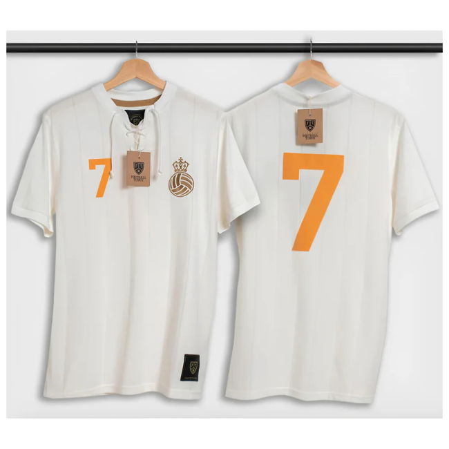 Madrid Retro Shirt with Laces La Corona Jersey - Soccer - Premium