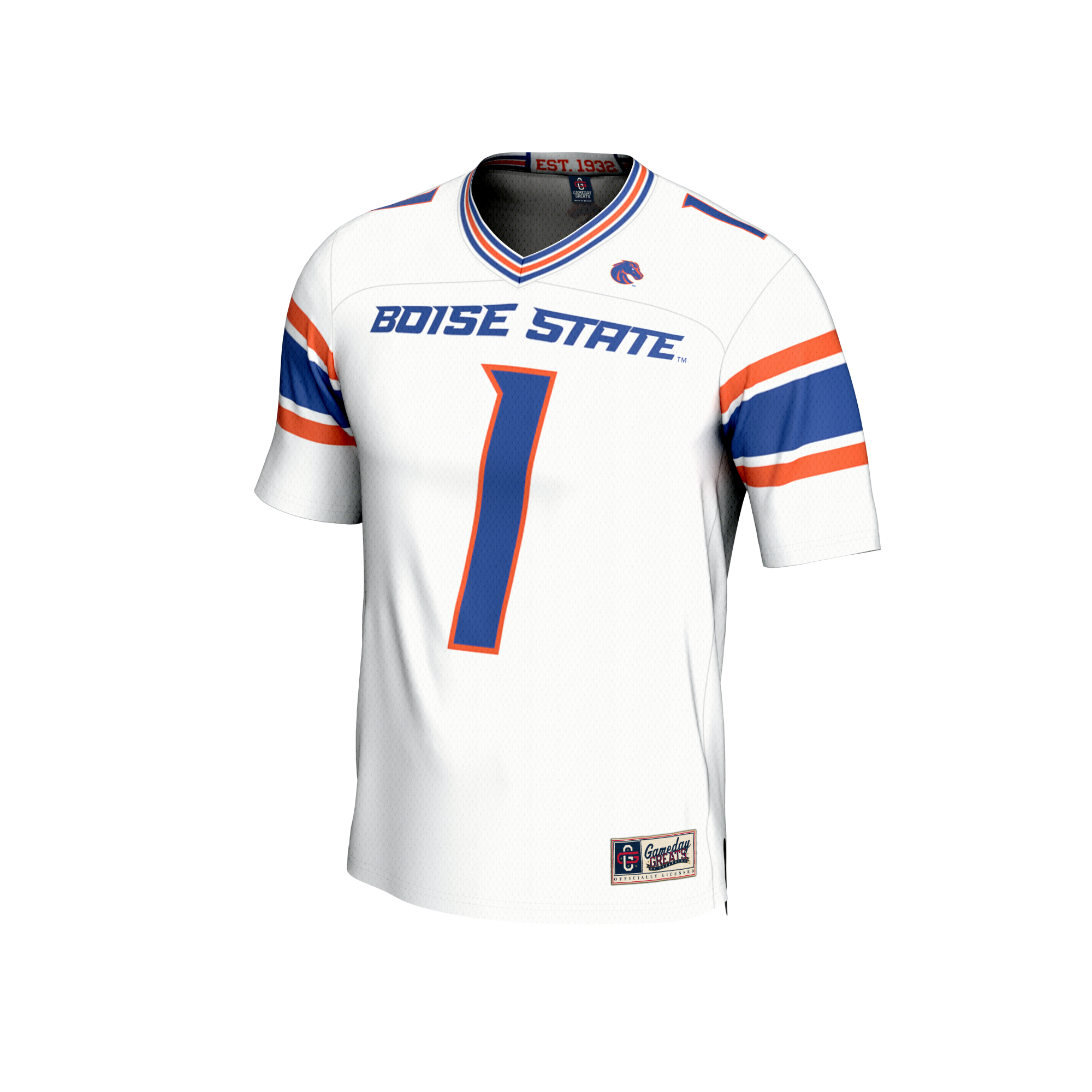 [NJP] Boise State Broncos GameDay Greats Unisex Collegiate Football Lightweight Fashion Jersey - White