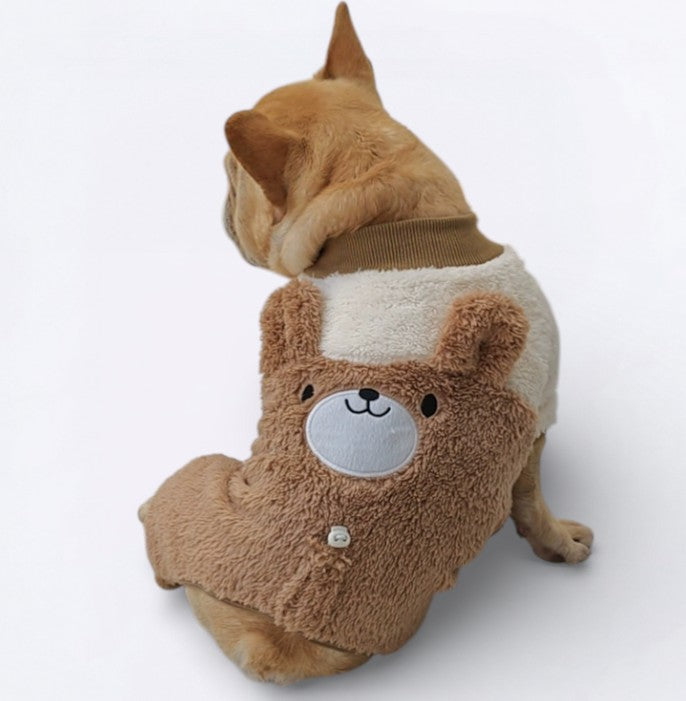 Lifestyle-Driven Bearly French Bulldog Coat – Plush Cotton-padded Coa...