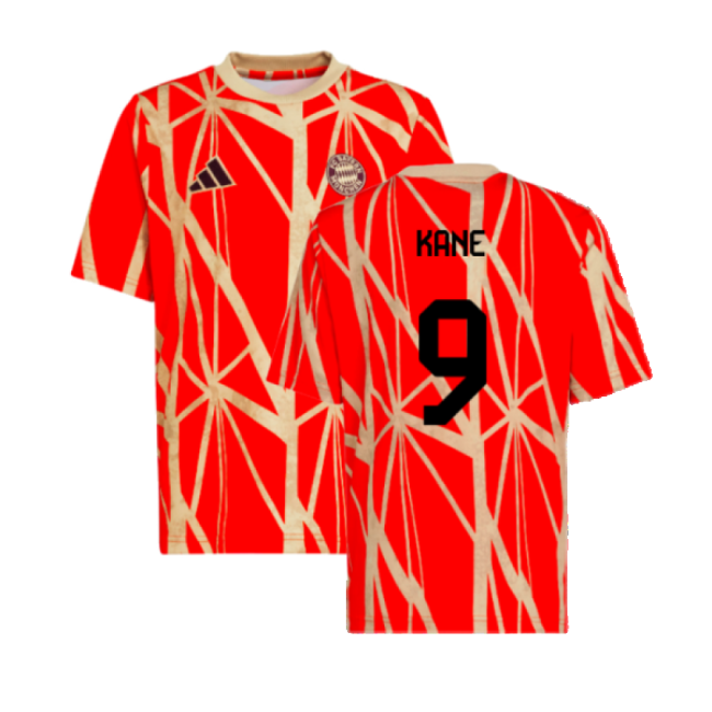 Official 2024-2025 Bayern Munich Pre-Match Shirt (Red) (Kane 9)