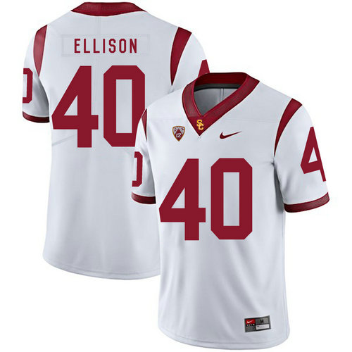 Men's None White 2024 official Rhett Ellison #40 game jersey Jersey