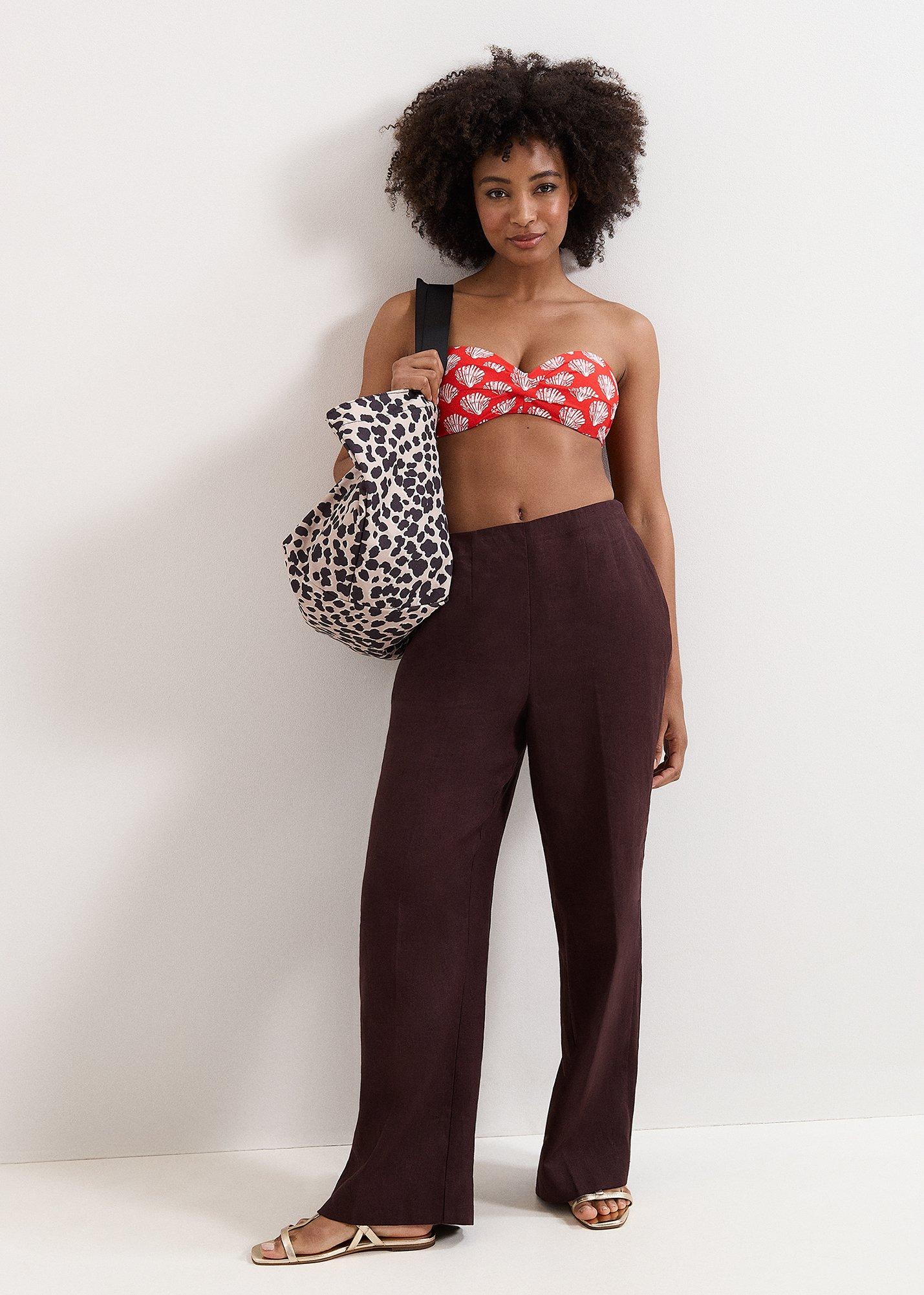 Red Shell Print Bikini Top