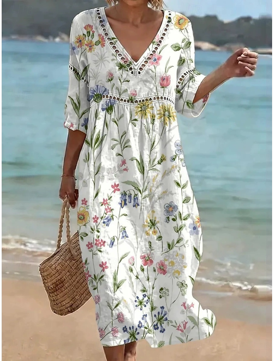 Women's Blouse Lace Solid Color Stylish Casual Short Sleeve Asymmetrical Regular Tops Casual Daily White Summer Spring