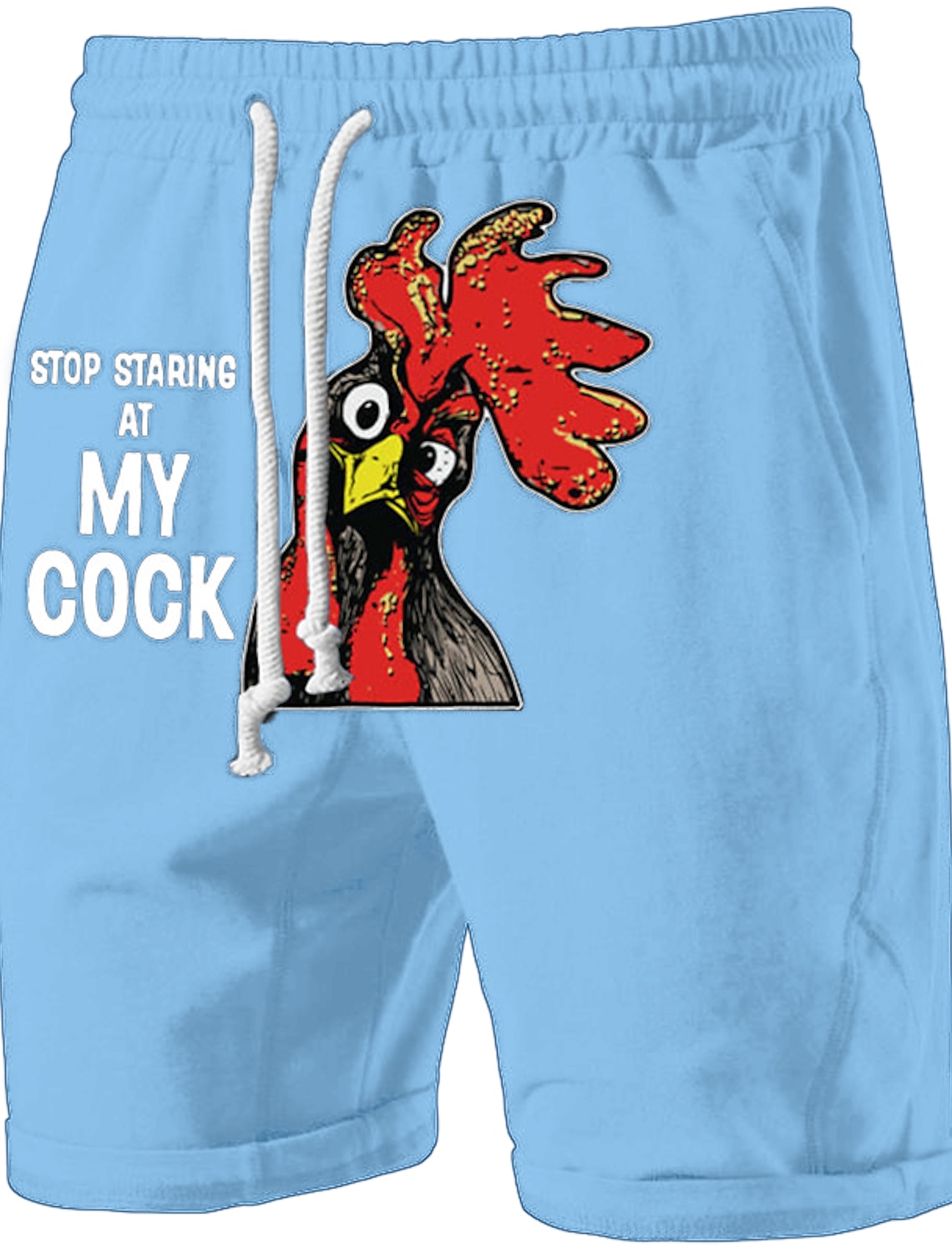 Men's Funny Graphic T-Shirt: 'STOP STARING AT MY COCK' Rooster Pun