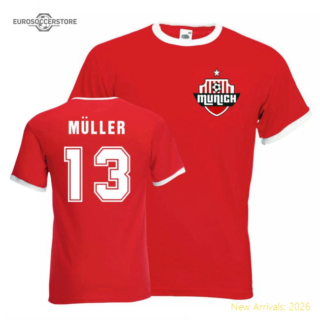 Fan-Favorite Thomas Muller Bayern Munich Ringer Tee (Red)
