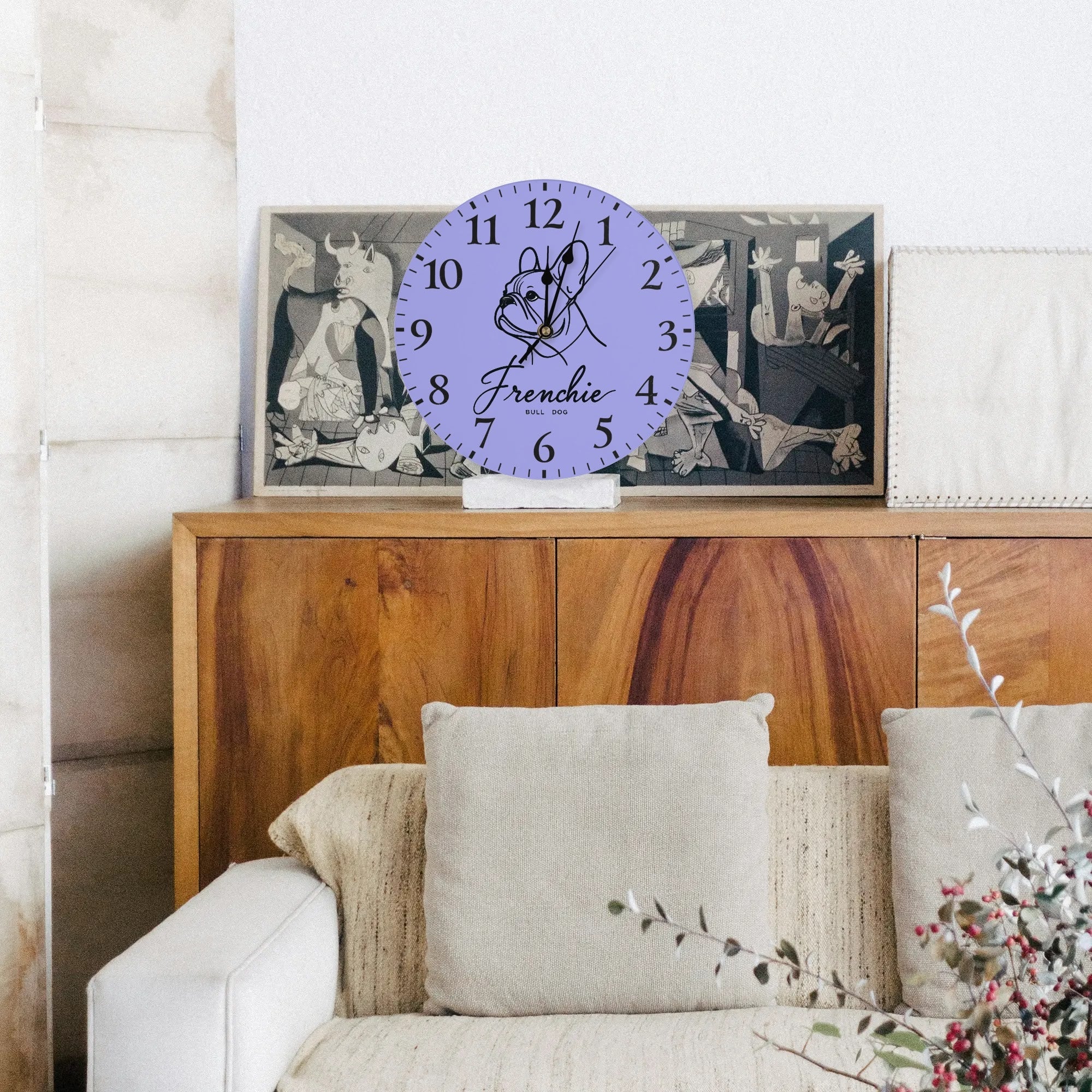 French Bulldog Mia Frameless Wall Clock Useful Frenchie Gear