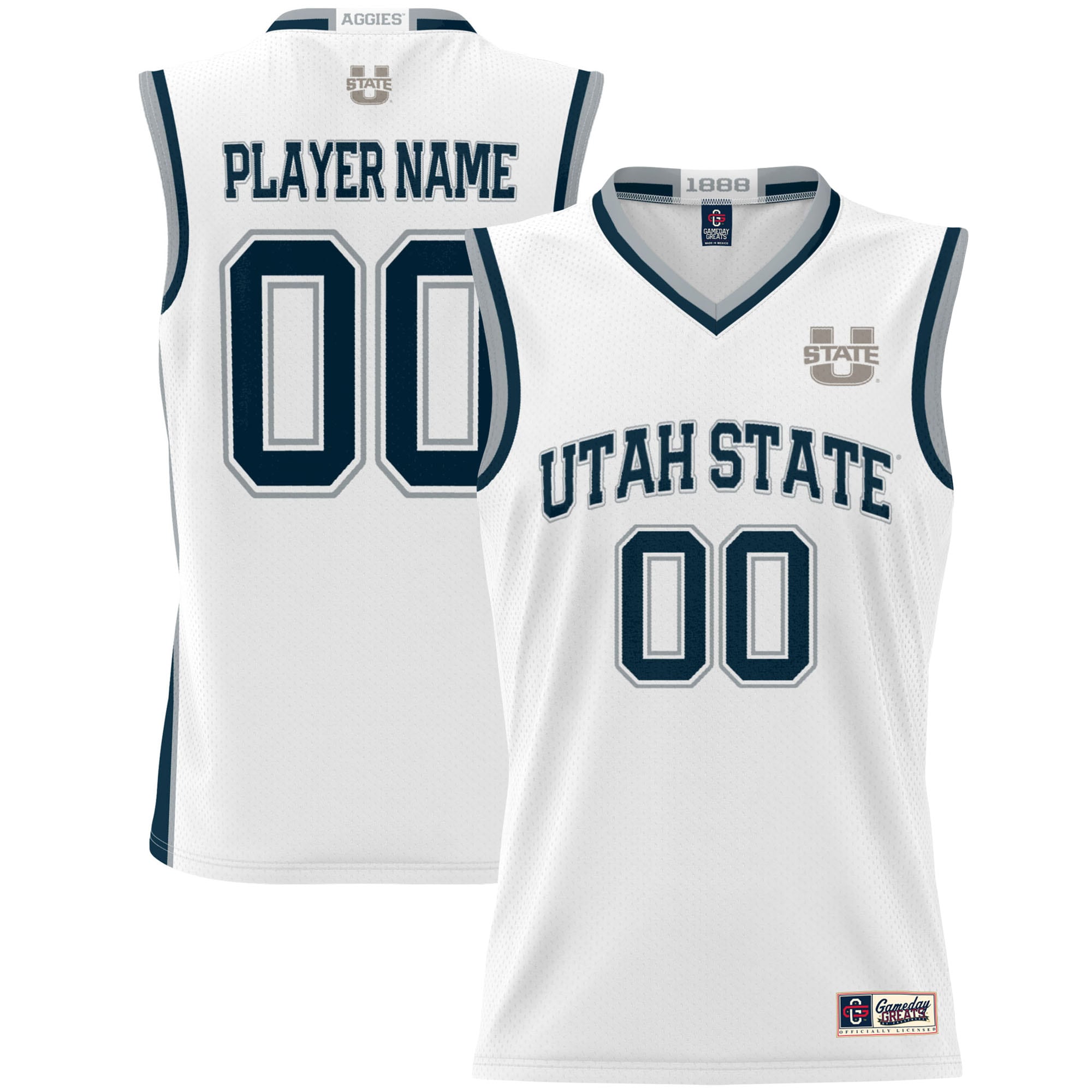[DDG] Utah State Aggies GameDay Greats Unisex NIL Pick-A-Player Lightweight Women's Basketball Jersey - White