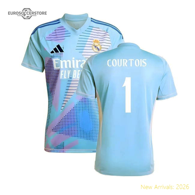 Official 2024-2025 Real Madrid Home Goalkeeper Shirt (Blue) (Courtois