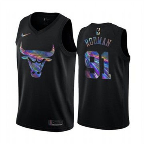 Nike 76ers Black Chicago Bulls #91 Jersey - Economical Game Day Wear