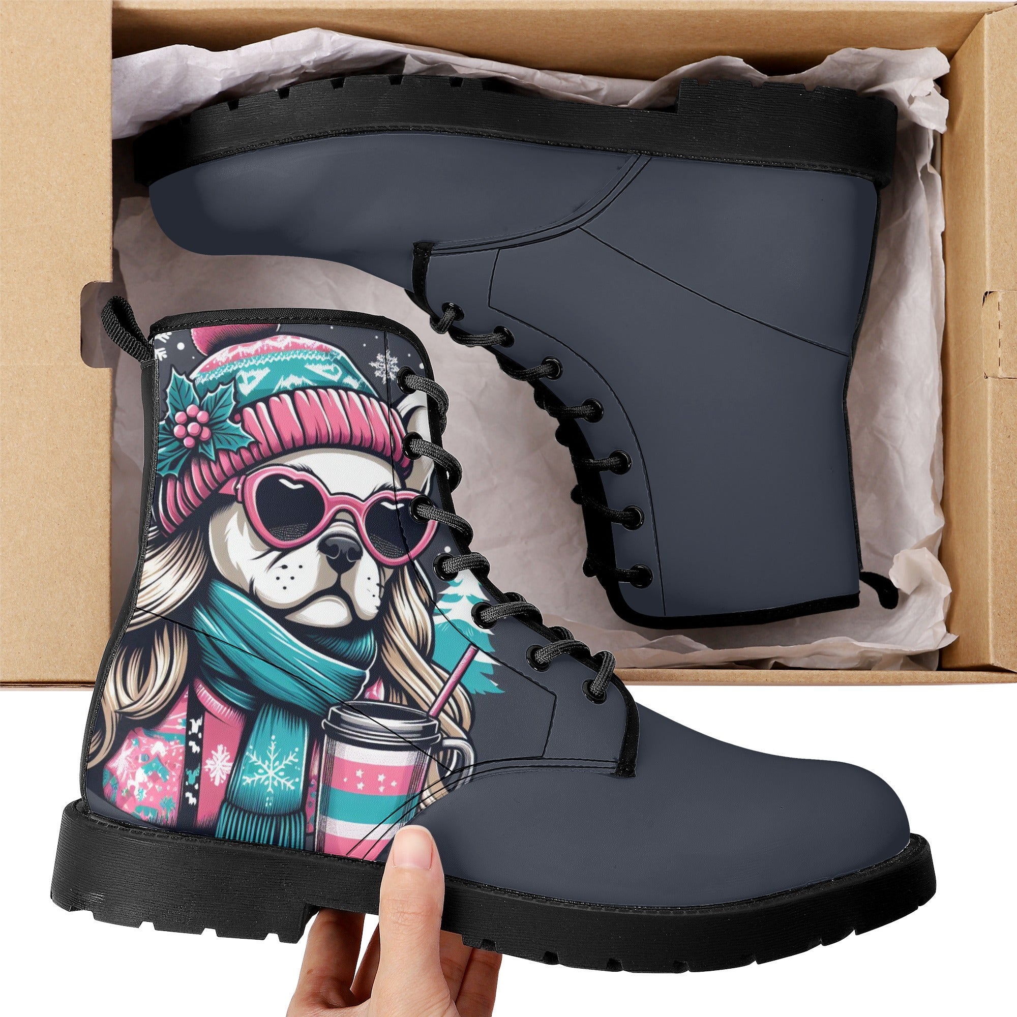 Stylish Stella - Premium Leather Boots For Frenchie Fans