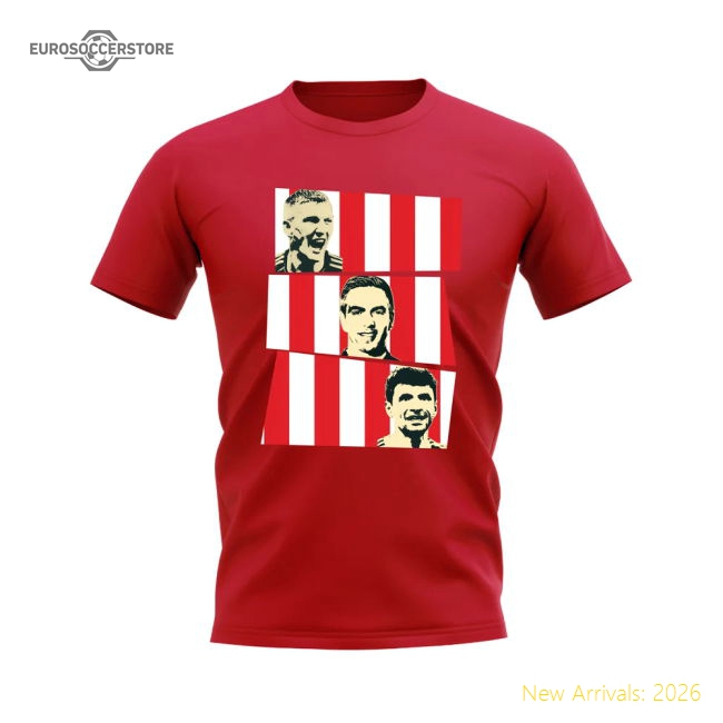 Authentic Schweinsteiger Lahm Muller Bayern Munich Trio T-Shirt (Red)