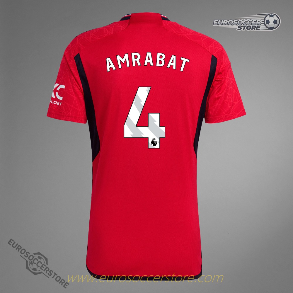 Manchester United's AMRABAT 4 Home Jersey for the 23-24 season.